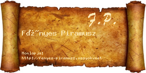 Fényes Piramusz névjegykártya
